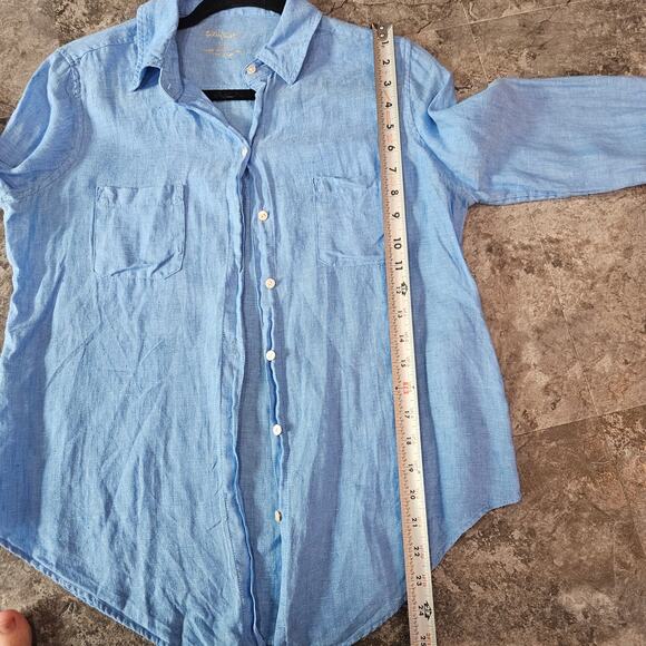 Lilly Pulitzer Linen Preppy Sea View Button Down Top Size XS - Picture 6 of 7
